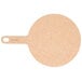 An Epicurean round pizza paddle with a handle.