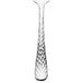 A Libbey stainless steel dessert spoon with a textured handle.