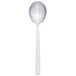 A Libbey stainless steel teaspoon with a long handle.