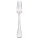 A silver Libbey stainless steel utility fork with a white handle.