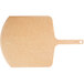 An Epicurean wood pizza peel with a handle.