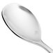 A close-up of a Chef & Sommelier stainless steel demitasse spoon with a silver handle.