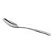 A Choice stainless steel dinner/dessert spoon with a silver handle.