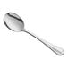 A Choice Midland stainless steel bouillon spoon with a silver handle on a white background.