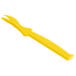 A yellow plastic Choice Seafood Sheller with a white background.