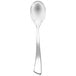 A close-up of a Chef & Sommelier stainless steel dessert spoon with a silver handle.