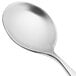 A close-up of a Chef & Sommelier stainless steel soup spoon with a silver handle.