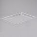 A clear plastic Cal-Mil bakery tray with a square edge.