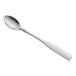 A Choice stainless steel iced tea spoon with a silver handle on a white background.