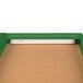 An Aarco green indoor lighted bulletin board cabinet with 1 door.