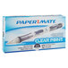 A box of 12 Paper Mate Clear Point HB Lead Mechanical Pencils with a blue and white logo.