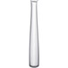 An Arcoroc clear glass vase with a silver rim.