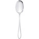 A Chef & Sommelier stainless steel sauce spoon with a black handle.