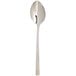 An Arcoroc stainless steel dessert spoon with a long handle.