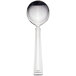 A Libbey stainless steel bouillon spoon with a handle.