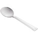 A Libbey stainless steel bouillon spoon with a handle.