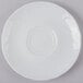 A Schonwald white porcelain saucer with a circular design on it.