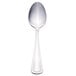 A Libbey stainless steel teaspoon with a silver handle on a white background.