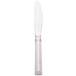 A silver Libbey bread and butter knife with a white handle.