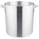 A large silver aluminum Vollrath stock pot with handles.