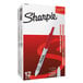 A box of Sharpie red ultra-fine point retractable permanent markers.