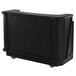 A black Cambro portable bar cart with wheels.