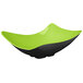 A green and black GET Brasilia melamine bowl with a black rim.