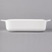 A white rectangular Villeroy & Boch porcelain serving dish with a lid.