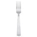 A stainless steel Libbey Vermont utility/dessert fork with a long silver handle.