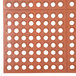 A red Cactus Mat with holes in it.