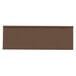 A brown rectangular label holder with a white background.