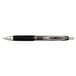 The black Uni-Ball Signo 207 gel pen with silver accents and a black translucent barrel.