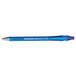 A blue Paper Mate FlexGrip Ultra retractable pen with a silver tip.