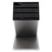 A black and silver Dexter-Russell stainless steel knife block on a counter.