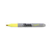A close-up of a Sharpie Neon Yellow fine point marker.