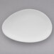 A white Villeroy & Boch porcelain oval plate with a white rim.