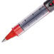 The red and gray Uni-Ball Vision pen with a red tip.