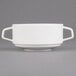 A white Villeroy & Boch porcelain soup cup with two handles.