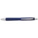 A Uni-Ball Jetstream RT pen with a blue barrel and silver cap.