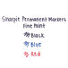 A white board with red, blue, and black writing using Sharpie fine point permanent markers.