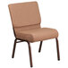 A beige Flash Furniture church chair with a copper vein metal frame.