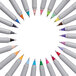 A circle of Sharpie Ultra-Fine Point markers in assorted colors.