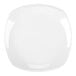 A white square melamine plate with upturned corners.