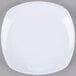 A white square Carlisle melamine plate with upturned corners.