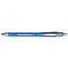 A blue Paper Mate FlexGrip Elite pen with white writing and a silver logo.