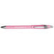 A Paper Mate pink pen with silver trim and a pink barrel with a silver cap.