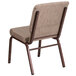 A beige Flash Furniture church chair with a copper vein frame.