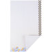 A white sheet of menu paper with a corner curled up showing a jukebox design.