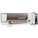 A white and silver Swing-A-Way Wall Mount Can Opener with a metal handle.