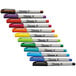 A row of Sharpie ultra-fine point permanent markers in different colors.